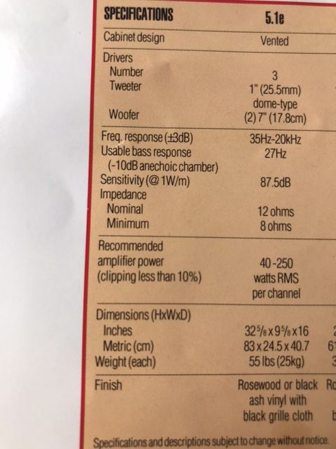 Energy 5.1e Pair Of Speakers