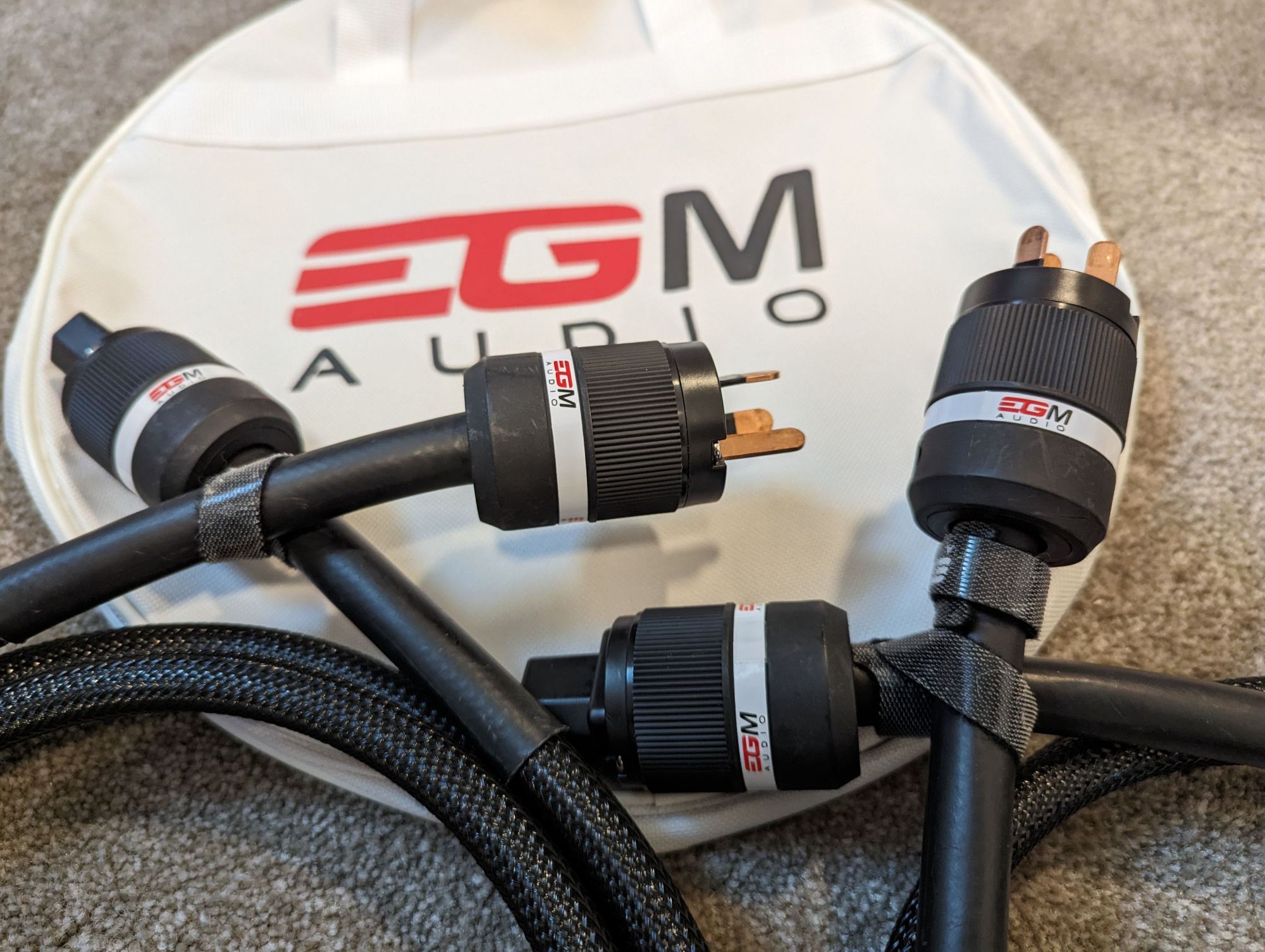 Two x EGM Audio Black ML Reference AC Power Cable 2.0 M ﻿ HiFi and