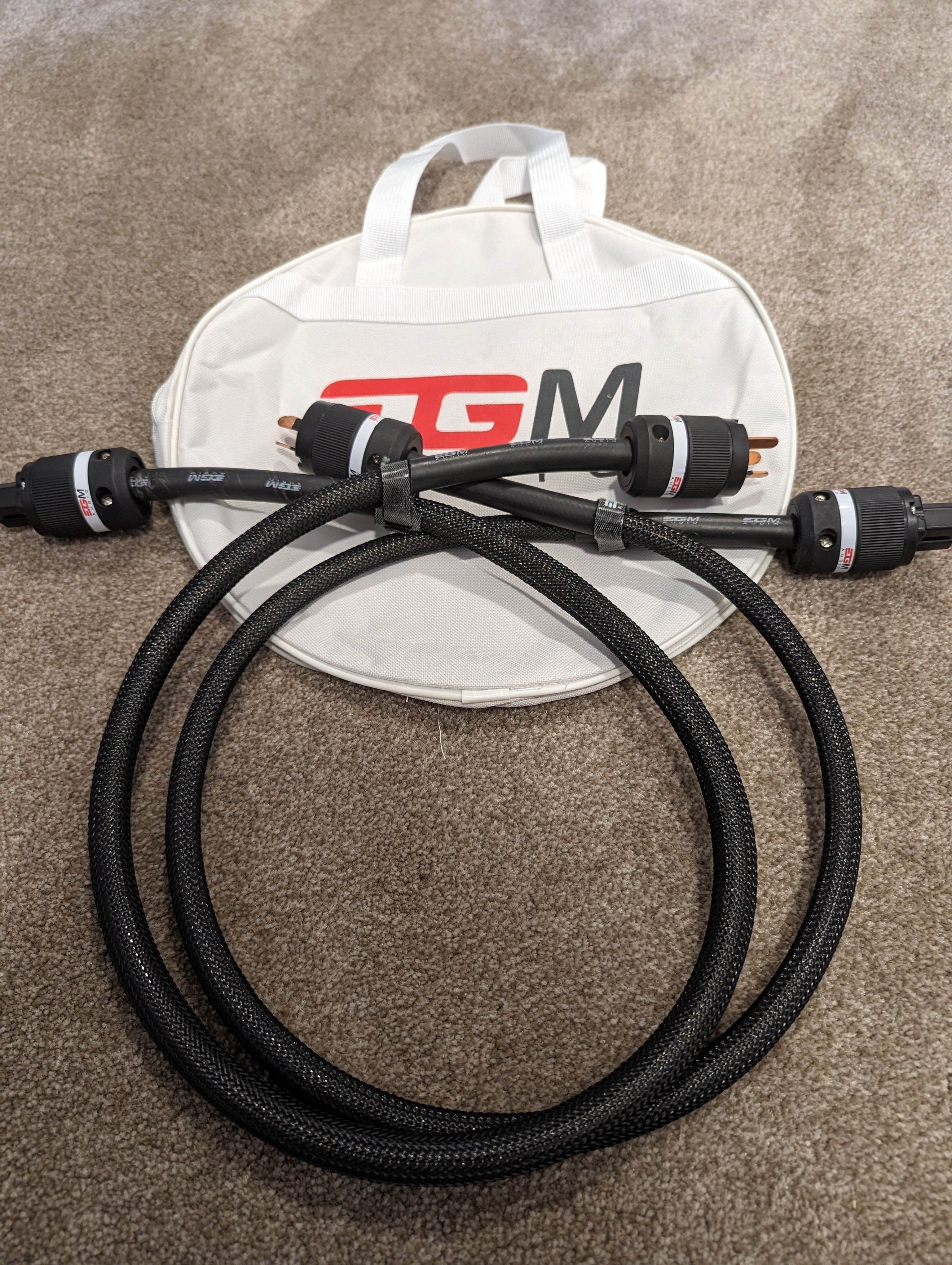 Two x EGM Audio Black ML Reference AC Power Cables 1.0 M