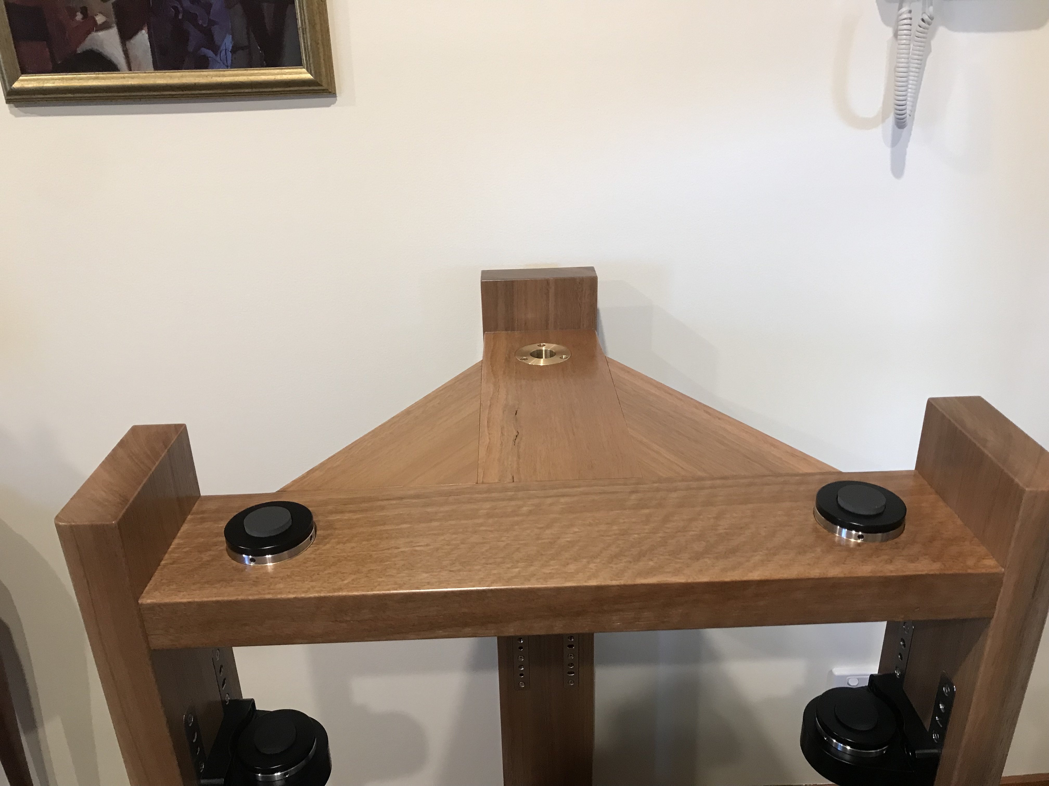 Spotted Gum Hi Fi Rack and matching monos , granite shelves - Hi-Fi and ...