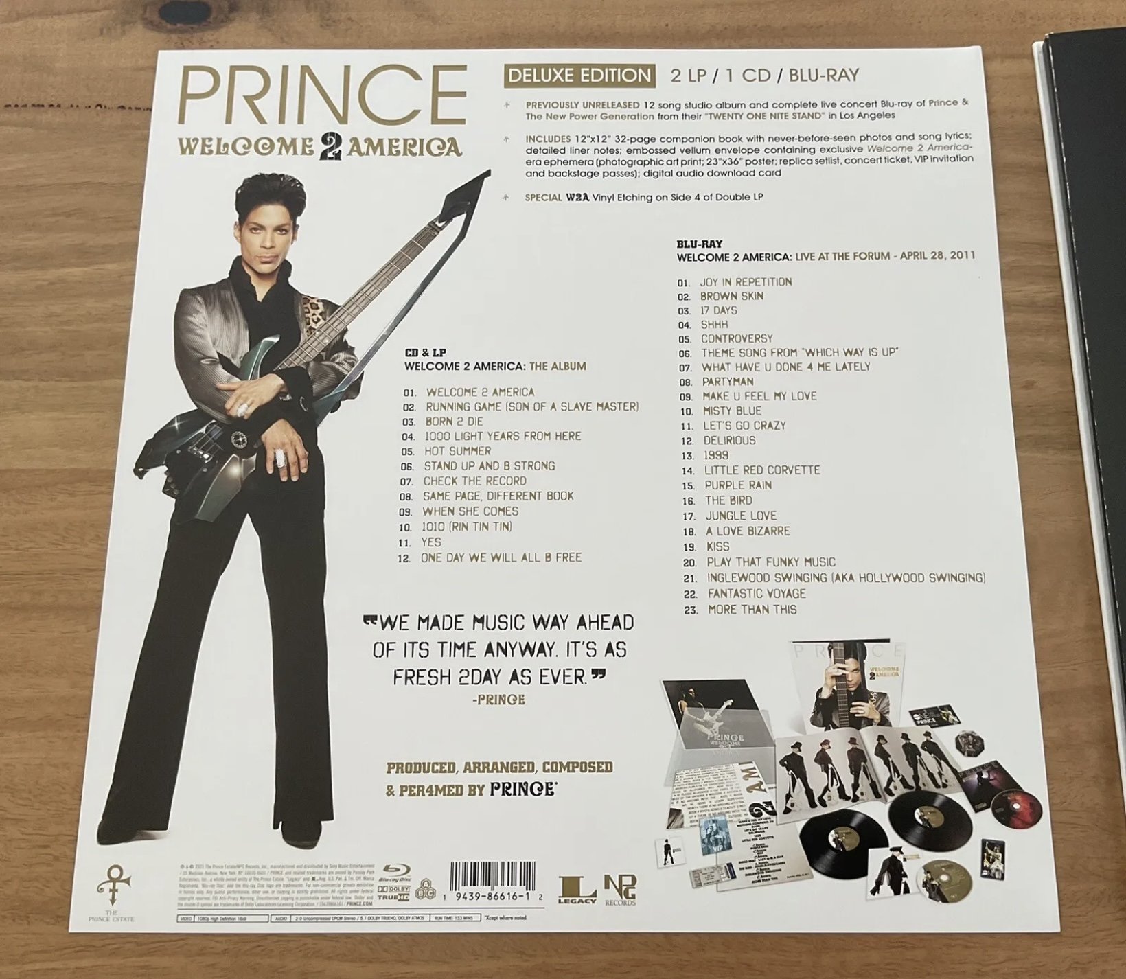 Prince “Welcome 2 America” Super Deluxe Vinyl 2 LP CD Bluray
