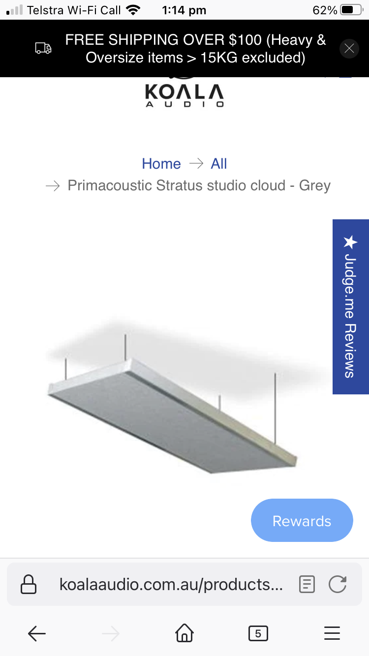 Ceiling cloud (Primacoustic Stratus)