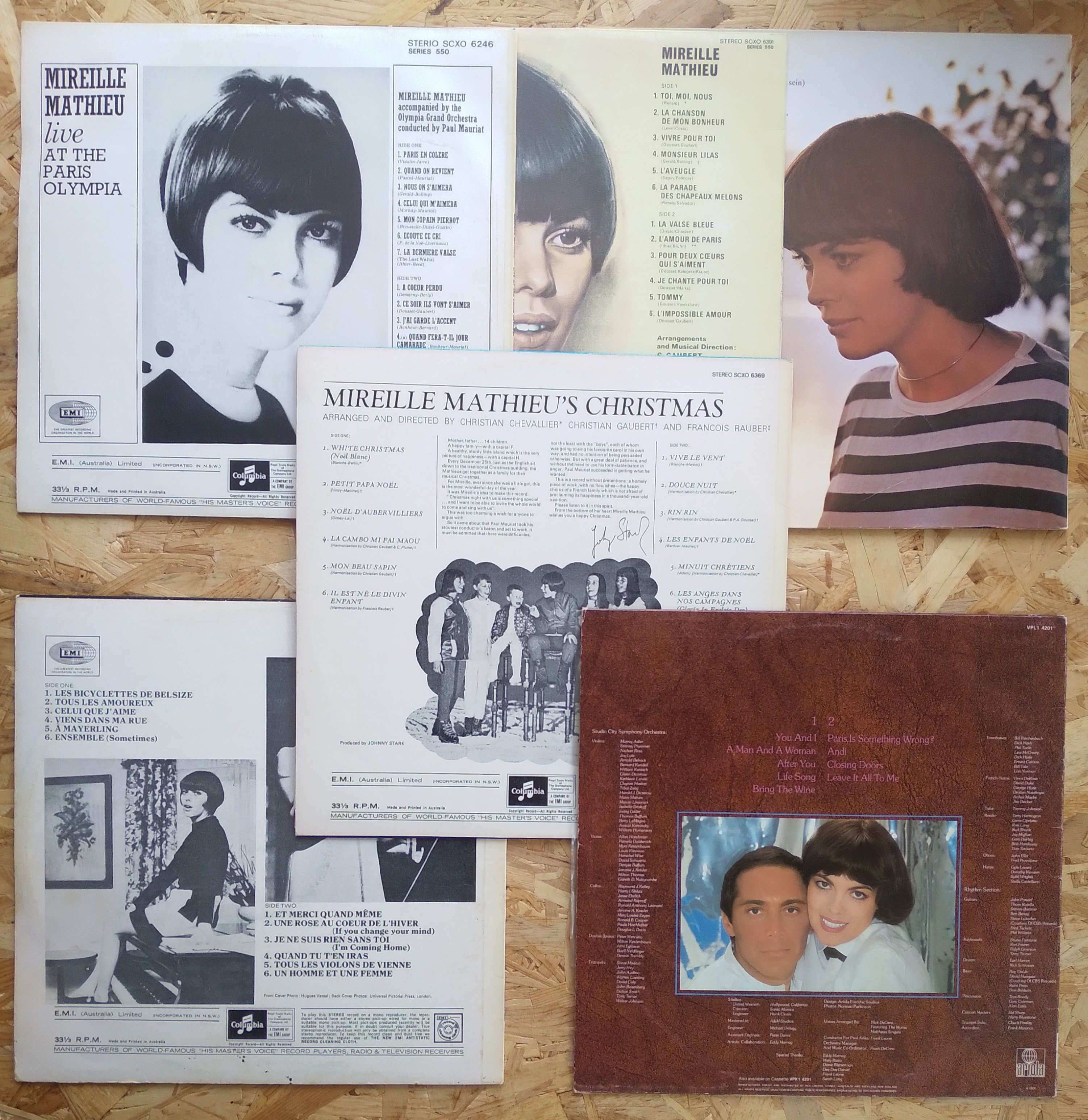 Mireille Mathieu 6 LP Vinyl Records French Rock Pop