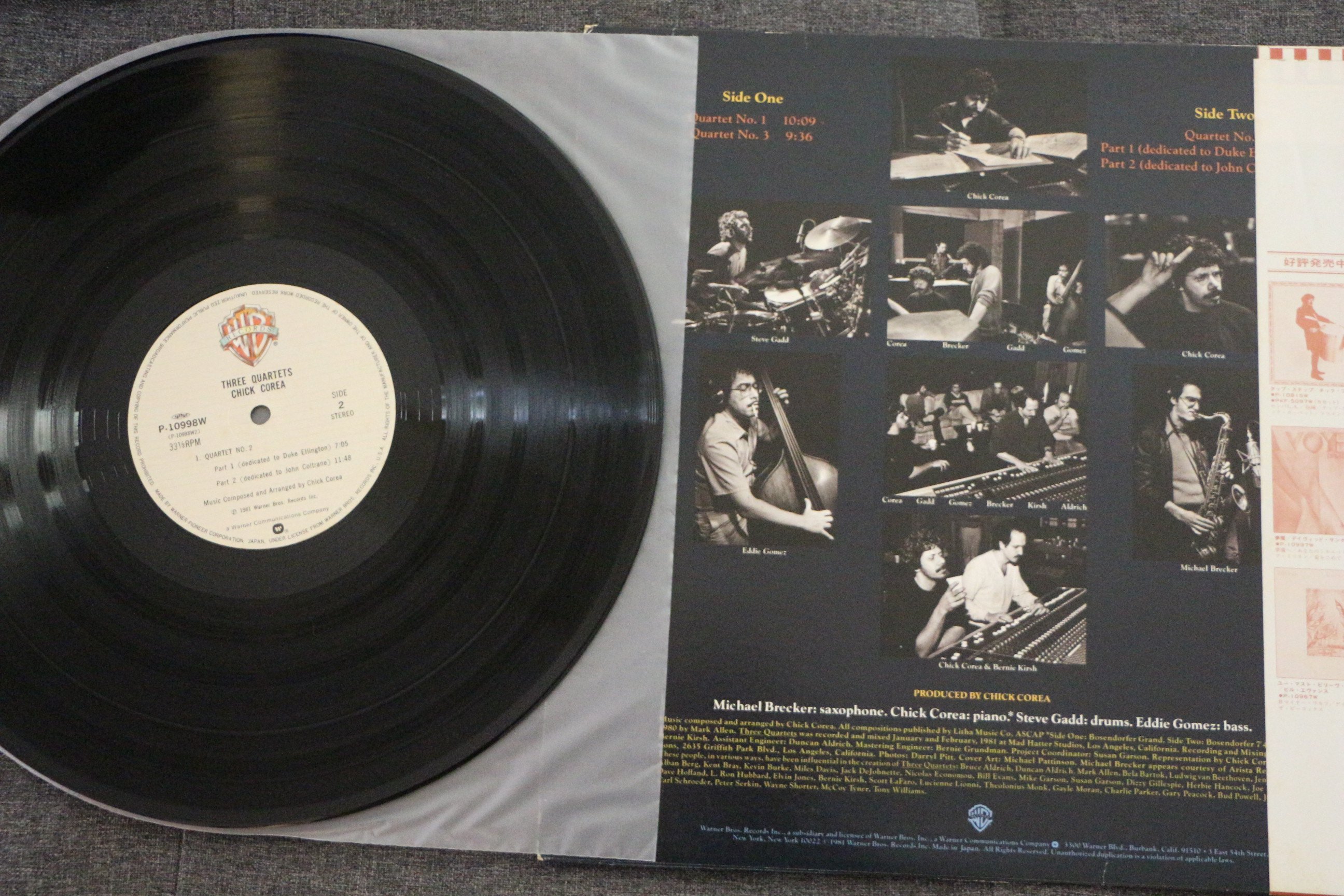 Chick Corea-Three Quartets P-10998W Japanese Vinyl