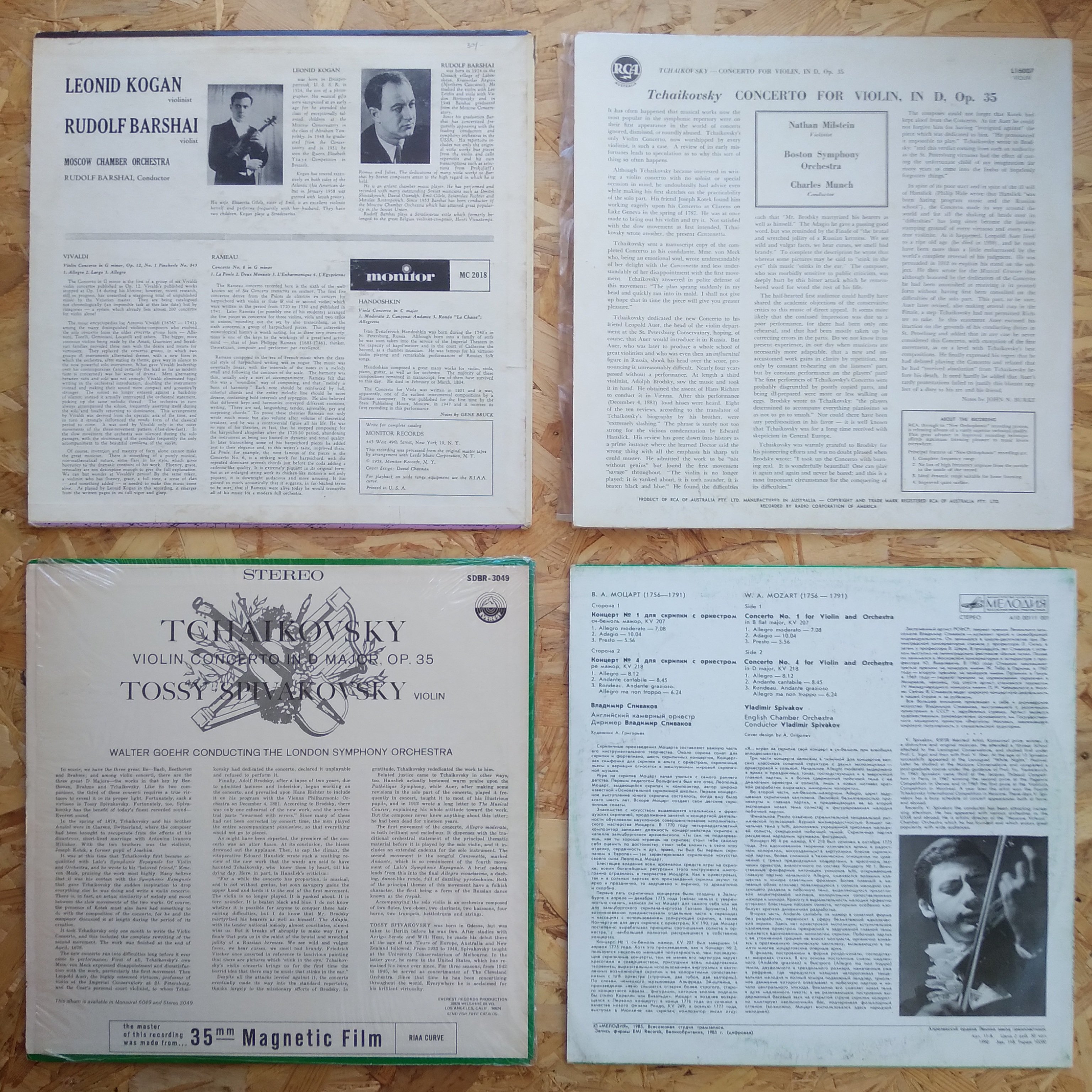 Violin Classical Vinyl Records 4LP bundle