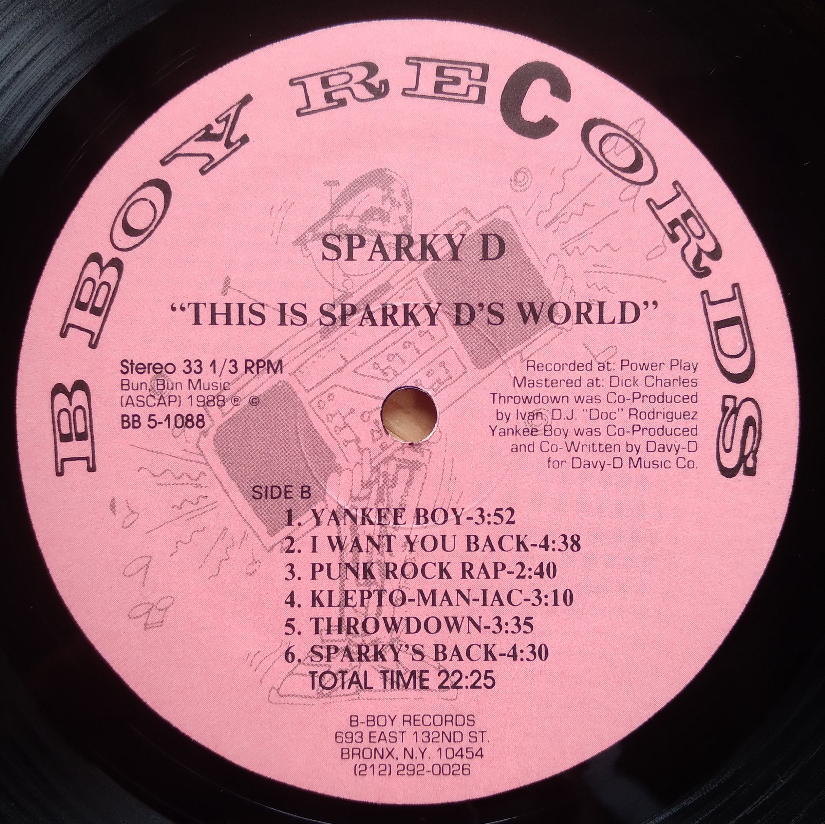 Sparky-D, 'This is Sparky-D's World' US Rap vinyl LP