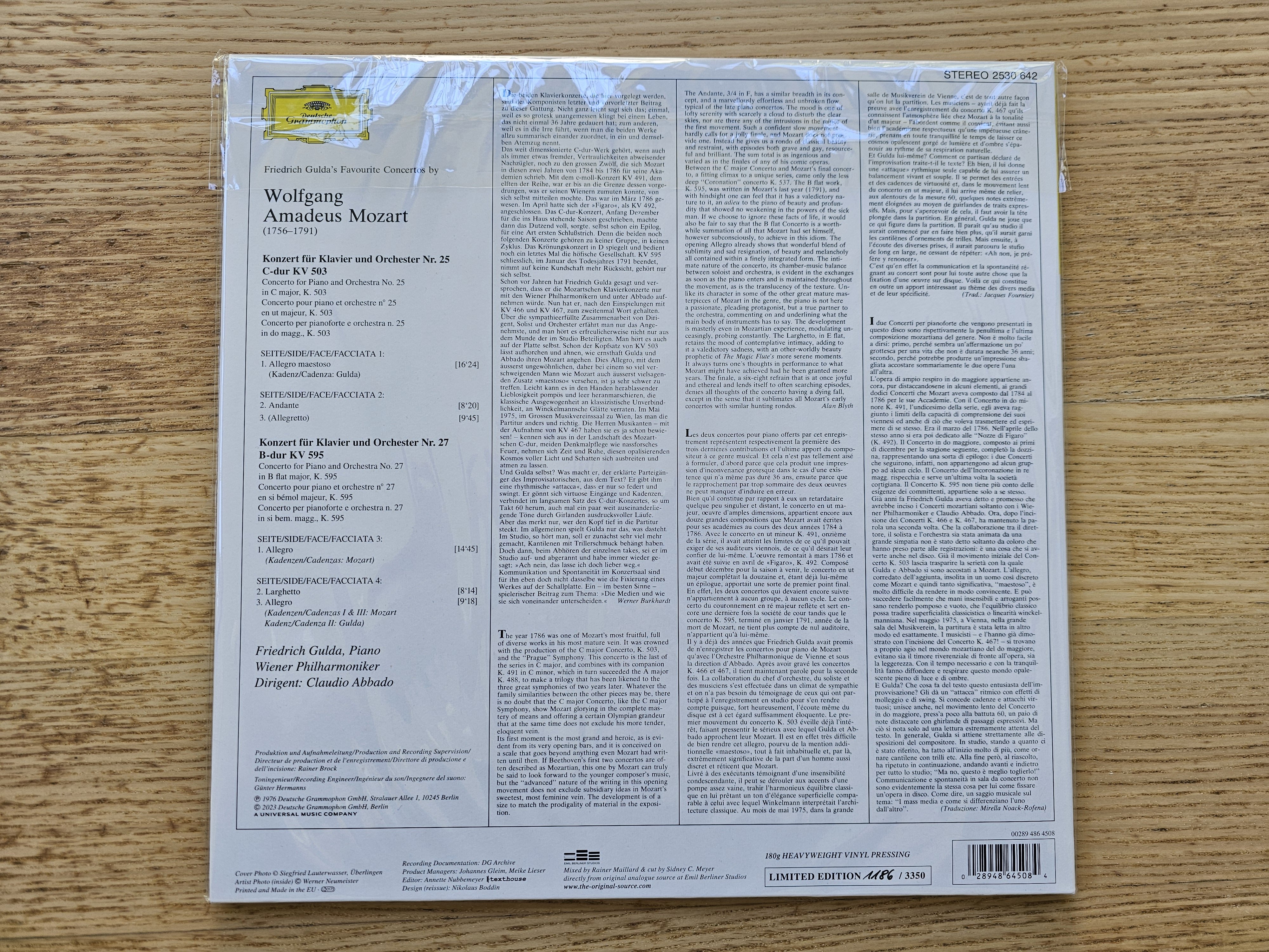 FS: Mozart/Gulda - Piano Concerto 25 & 27 DGG The Source