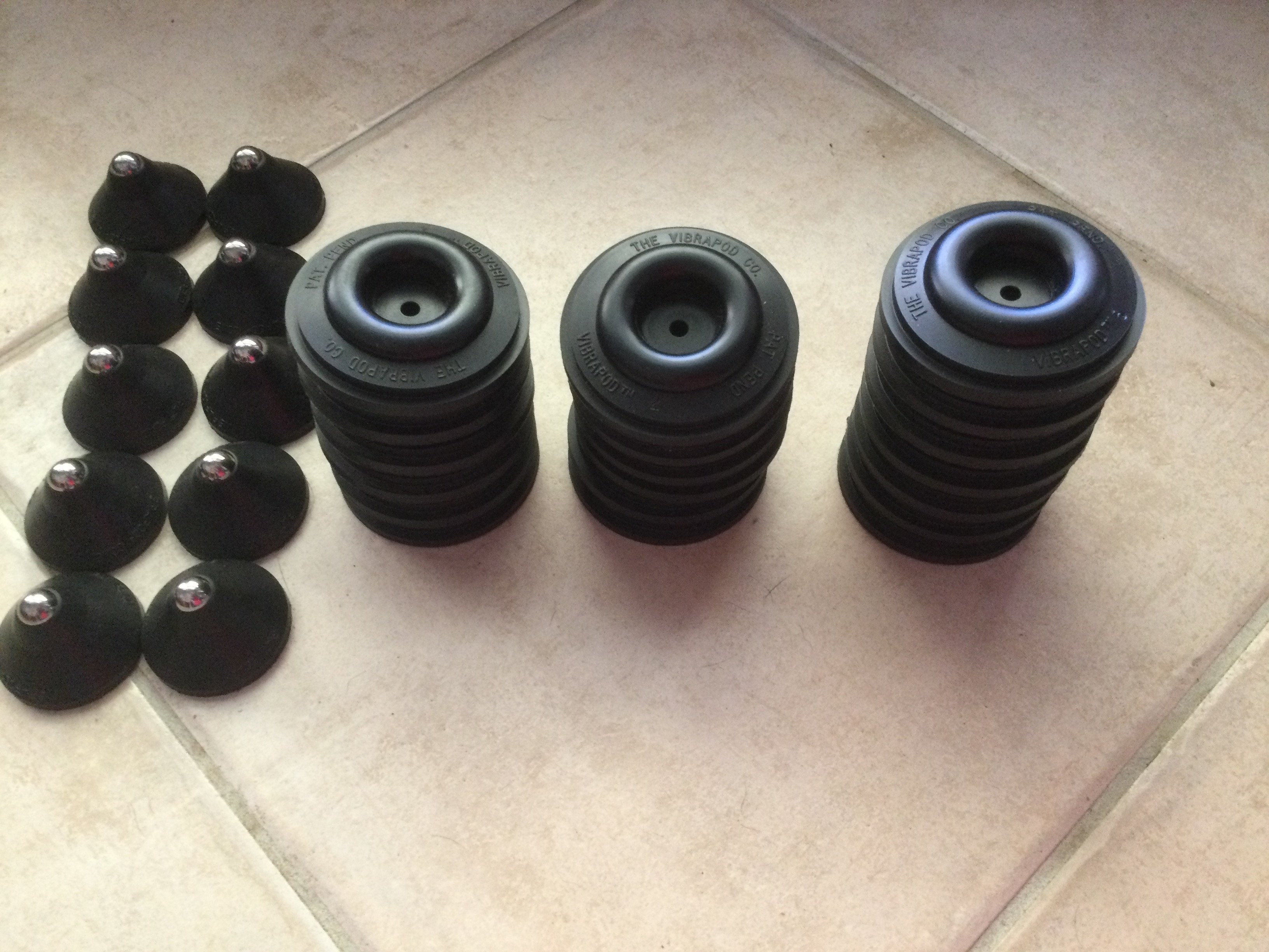 Vibropod isolators and cones