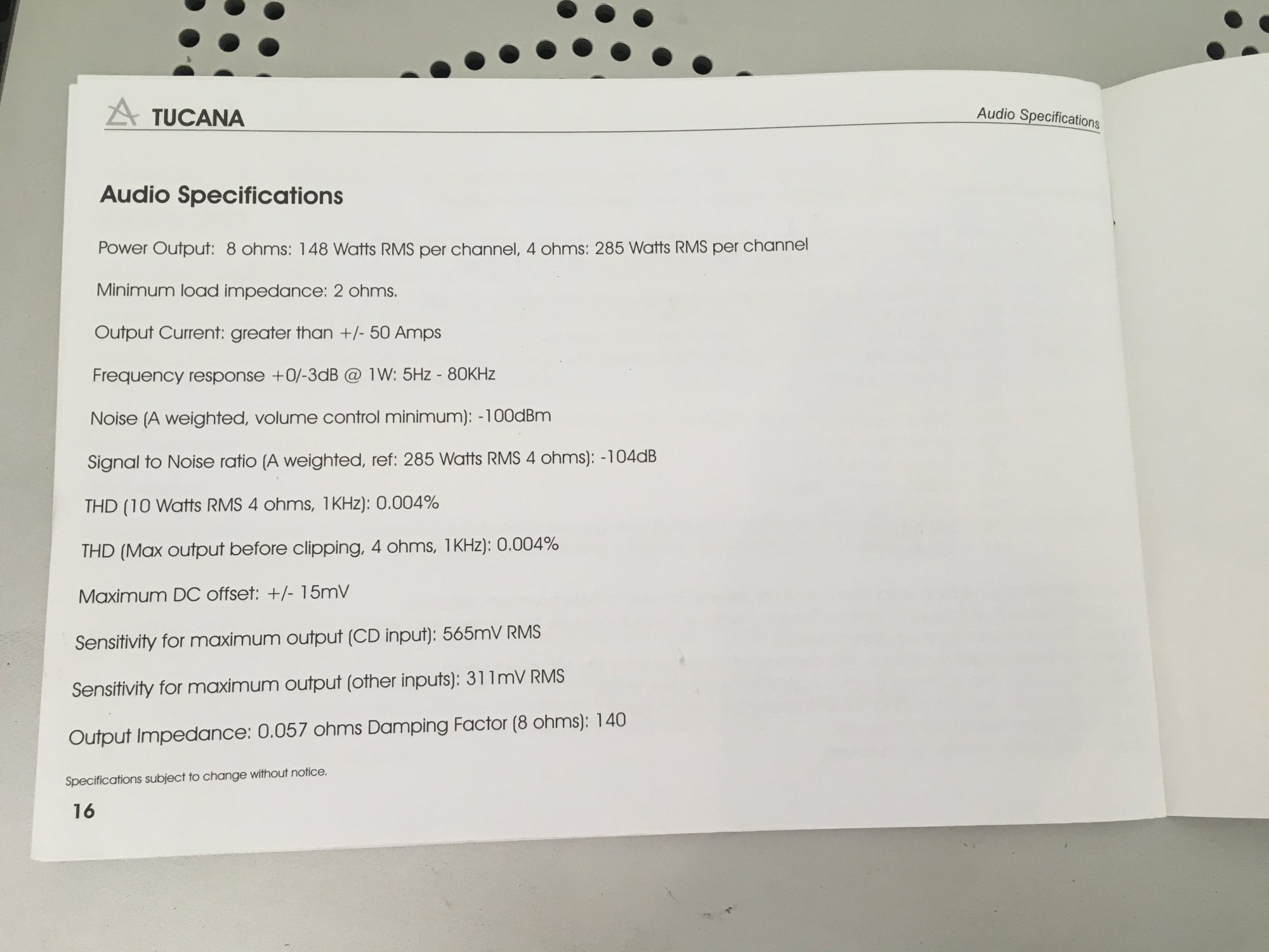Leema Acoustics Tucana Mk1 integrated amplifier