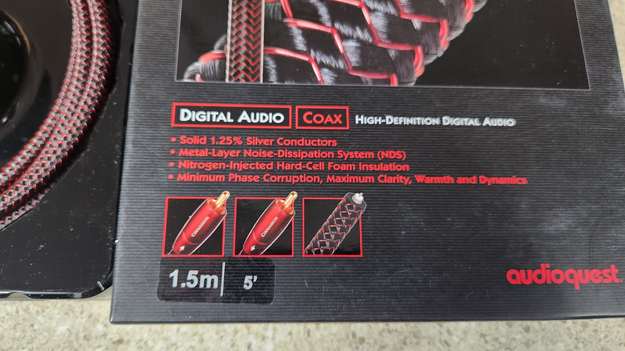 AudioQuest Cinnamon 1.5m Coaxial Cable ﻿ HiFi and Cinema Cables