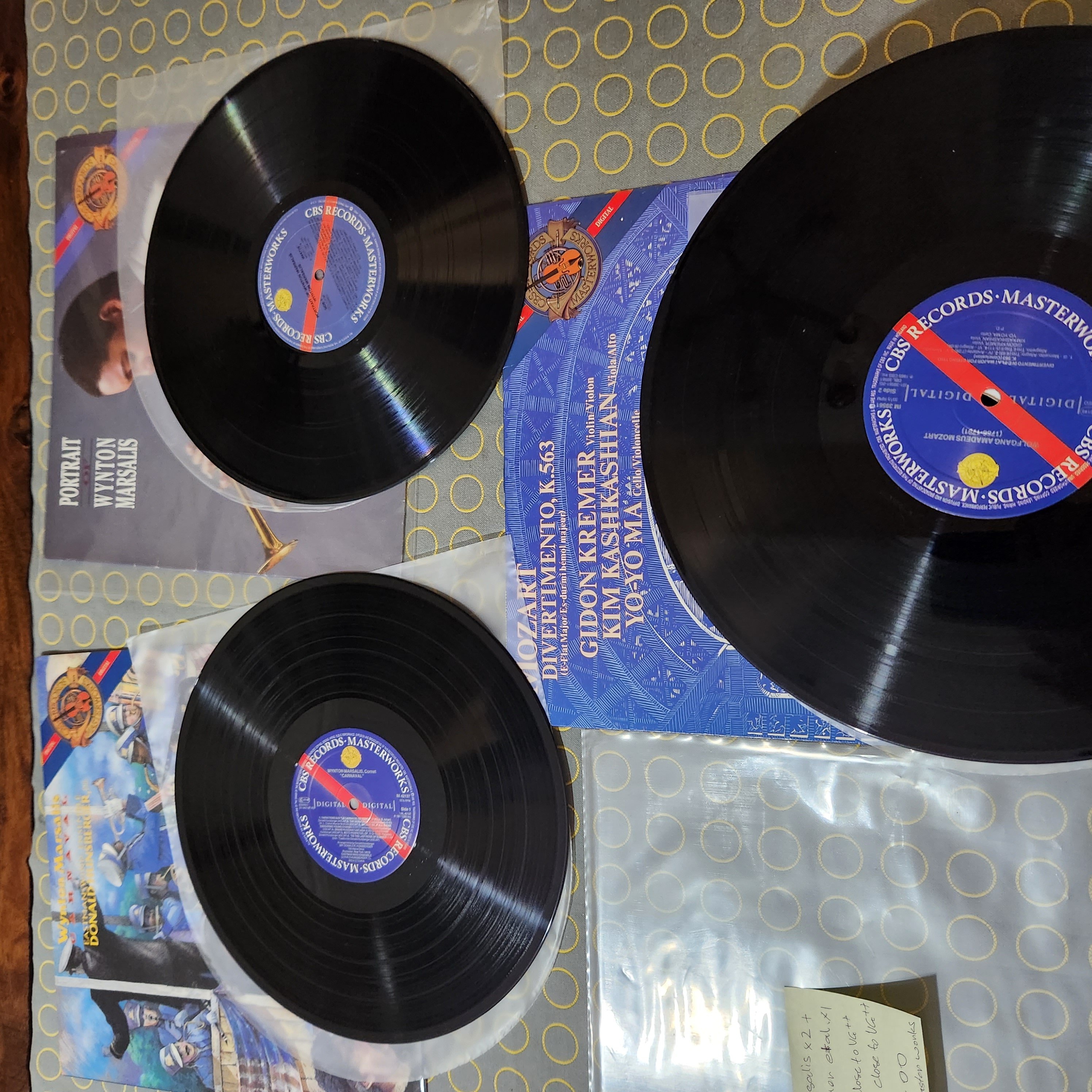 CBS MASTERWORKS MARSALIS, KREMER, ETAL 3 x LPss.