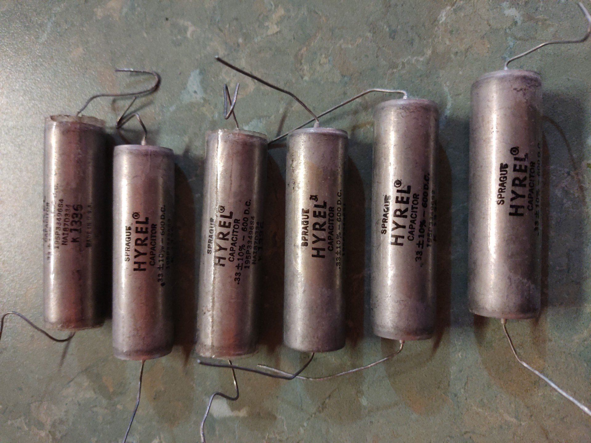 Vintage Sprague Hyrel 0.33uf 600vdc 10% NOS Qty 6