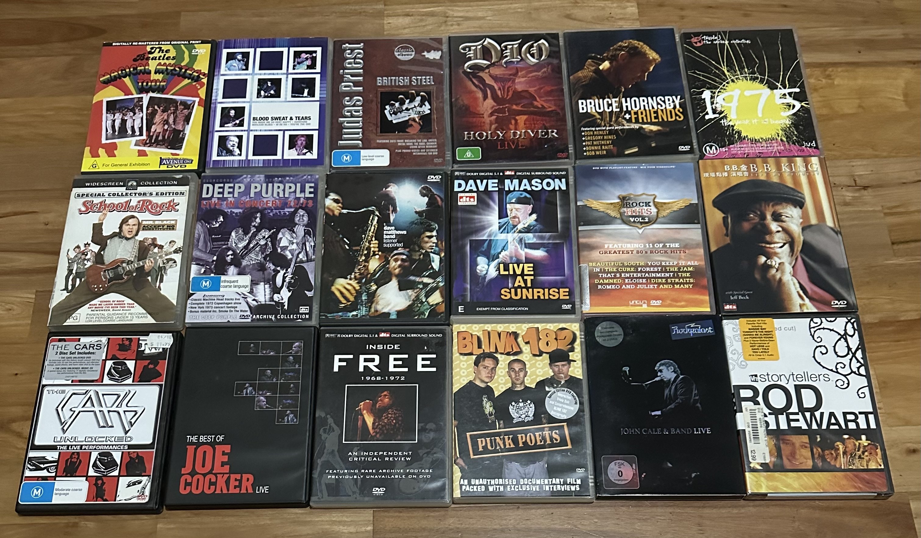 18 ROCK DVDs