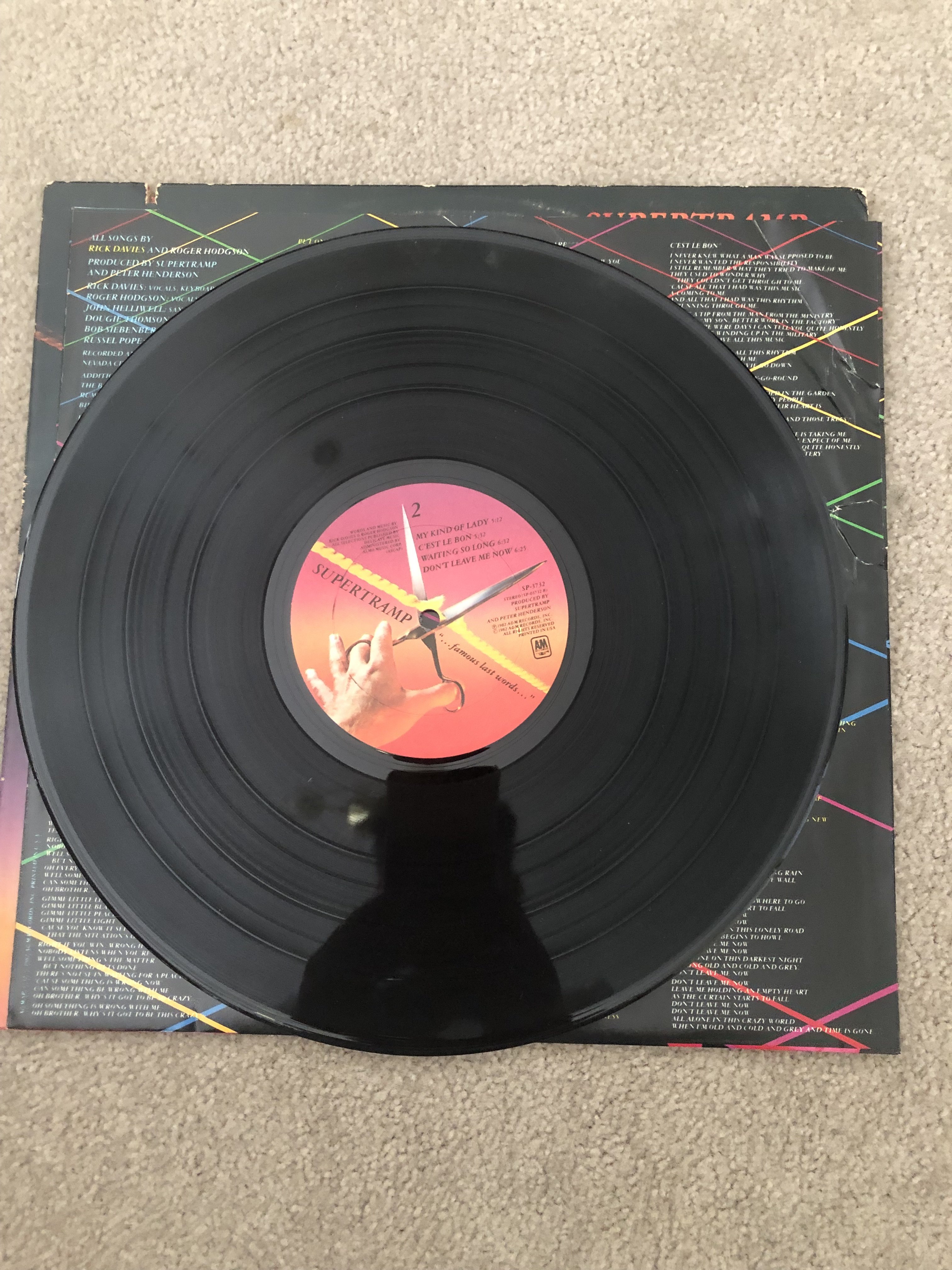 Supertramp - Famous Last Words LP Vinyl Record