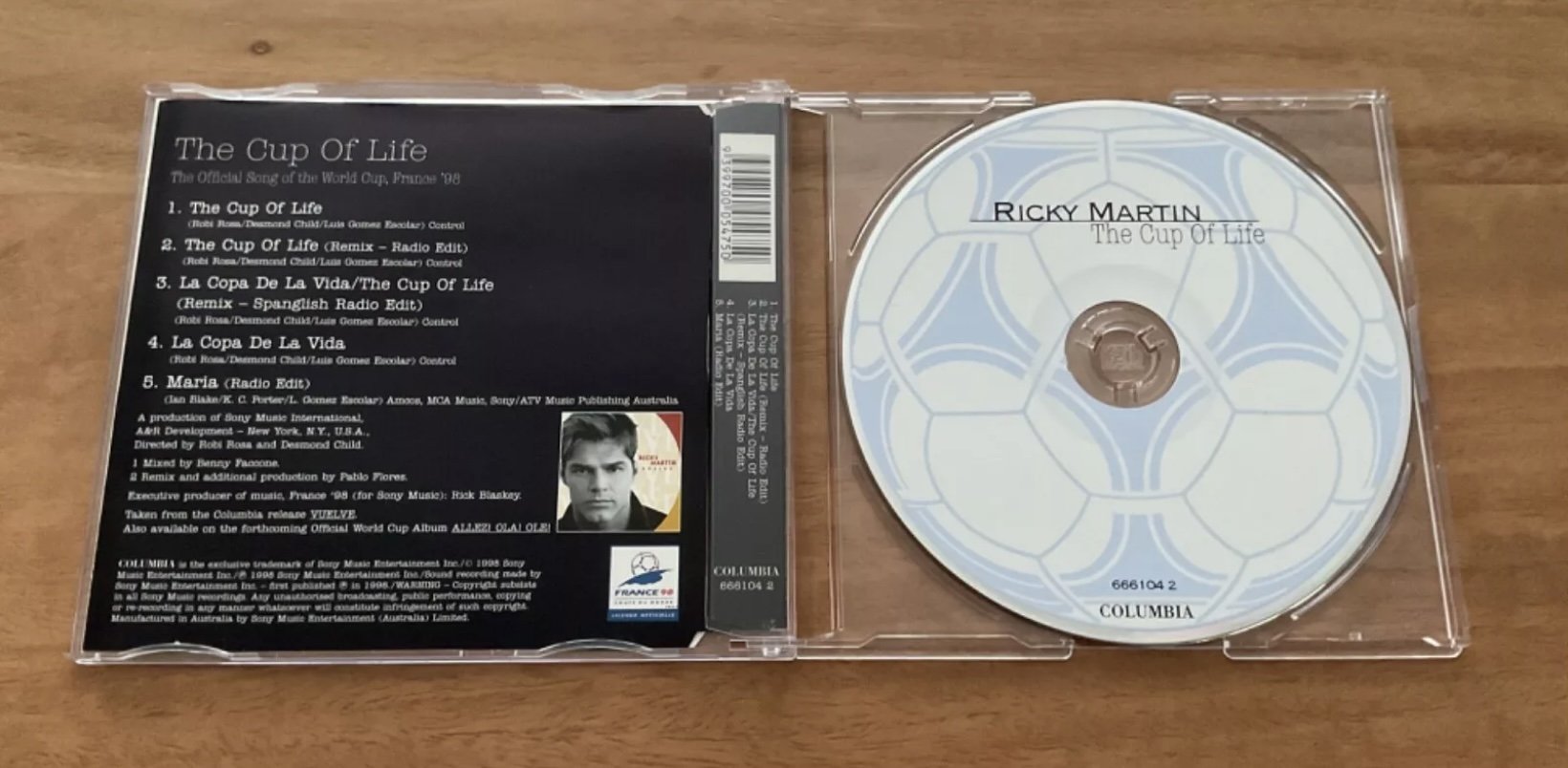 Ricky Martin “The Cup Of Life” 1998 CD Single AUS Press - NM