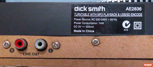 Dick Smith Turntable AE2836 with MP3 Playback & USB/SD