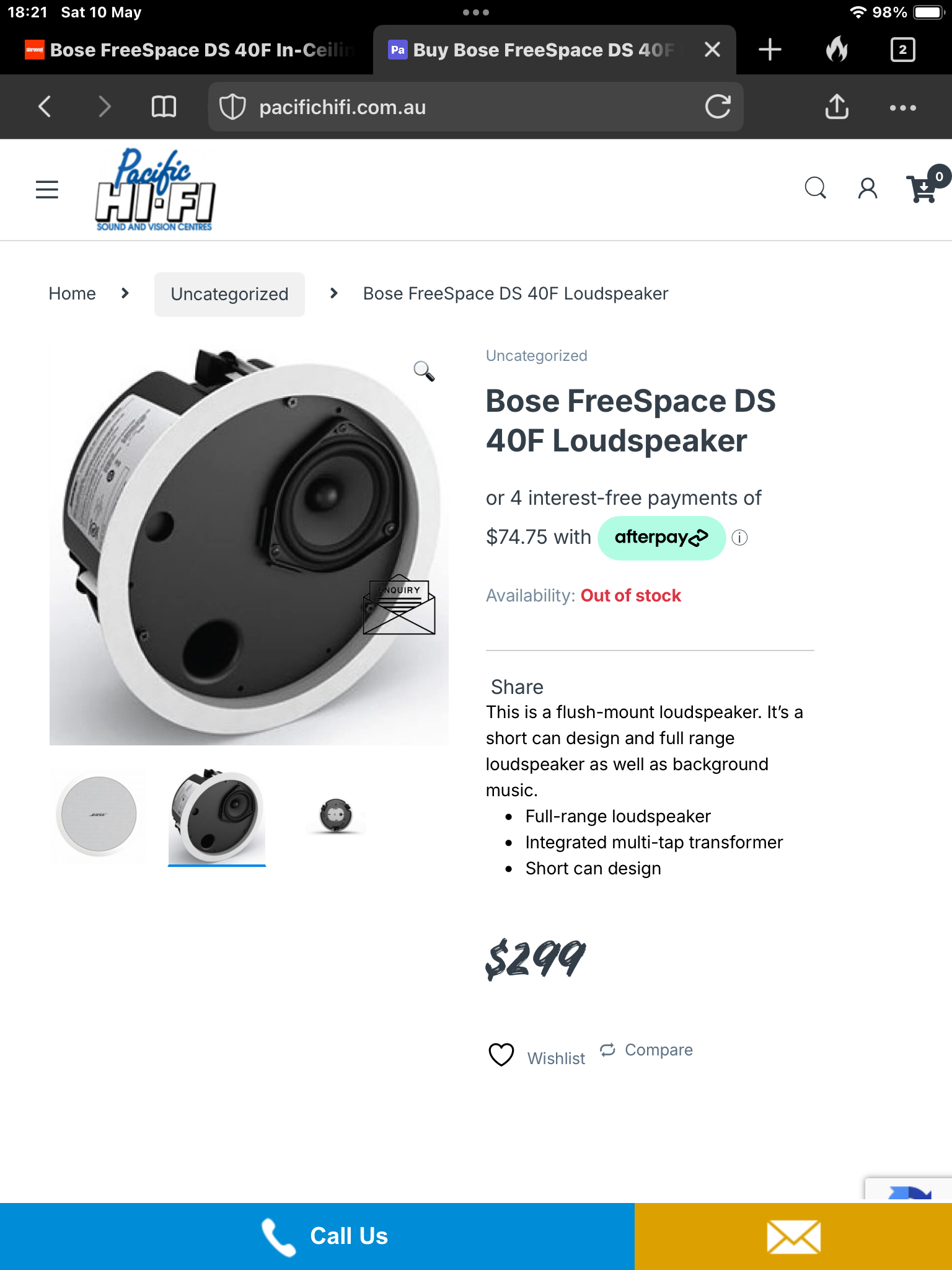スピーカー・ウーファー M9749 BOSE FreeSpace DS 40F LOUDSPEAKER FreeSpace DS 40F Loudspeaker