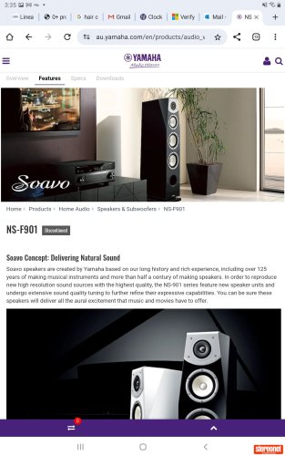Yamaha Soavo NS-F901 Floorstanding Loudspeakers