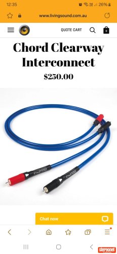 The Chord Company Clearway Interconnect Cables (RCA)