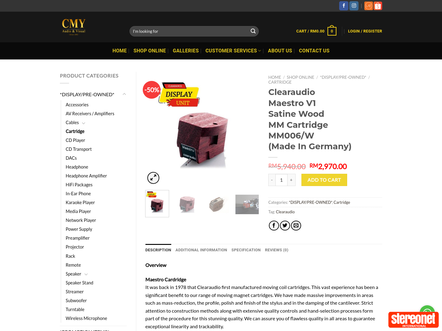Clearaudio Maestro V1 (Satine Wood) MM Cartridge $1061 @ CMY Audio & Visual