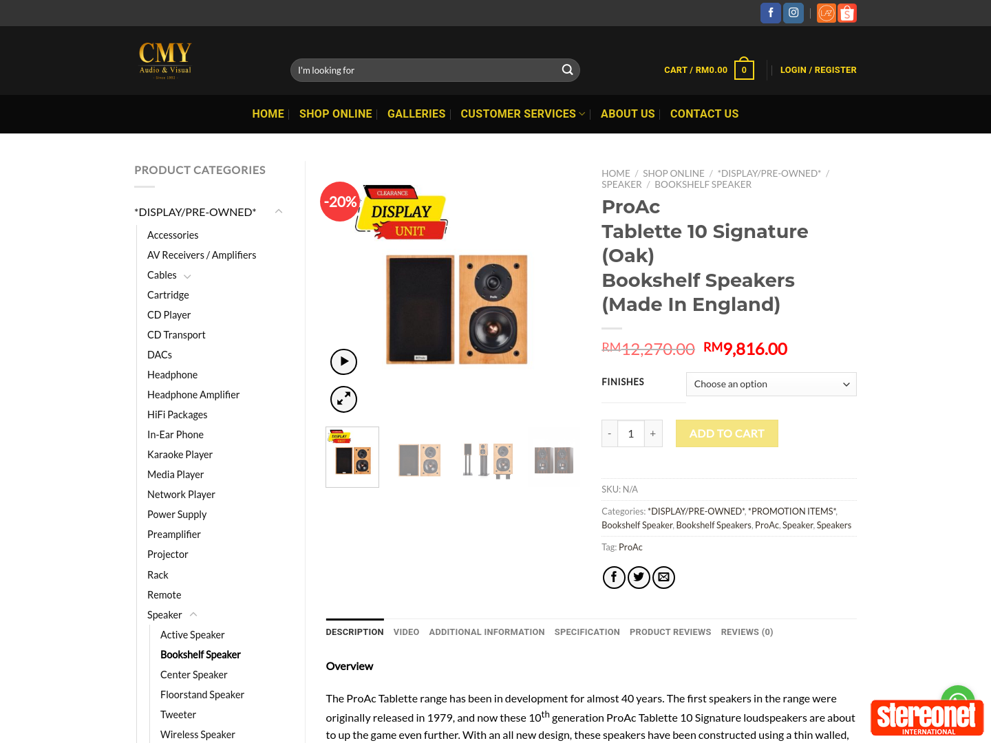 ProAc Tablette 10 Signature (Natural Oak) $3551 @ CMY Audio & Visual