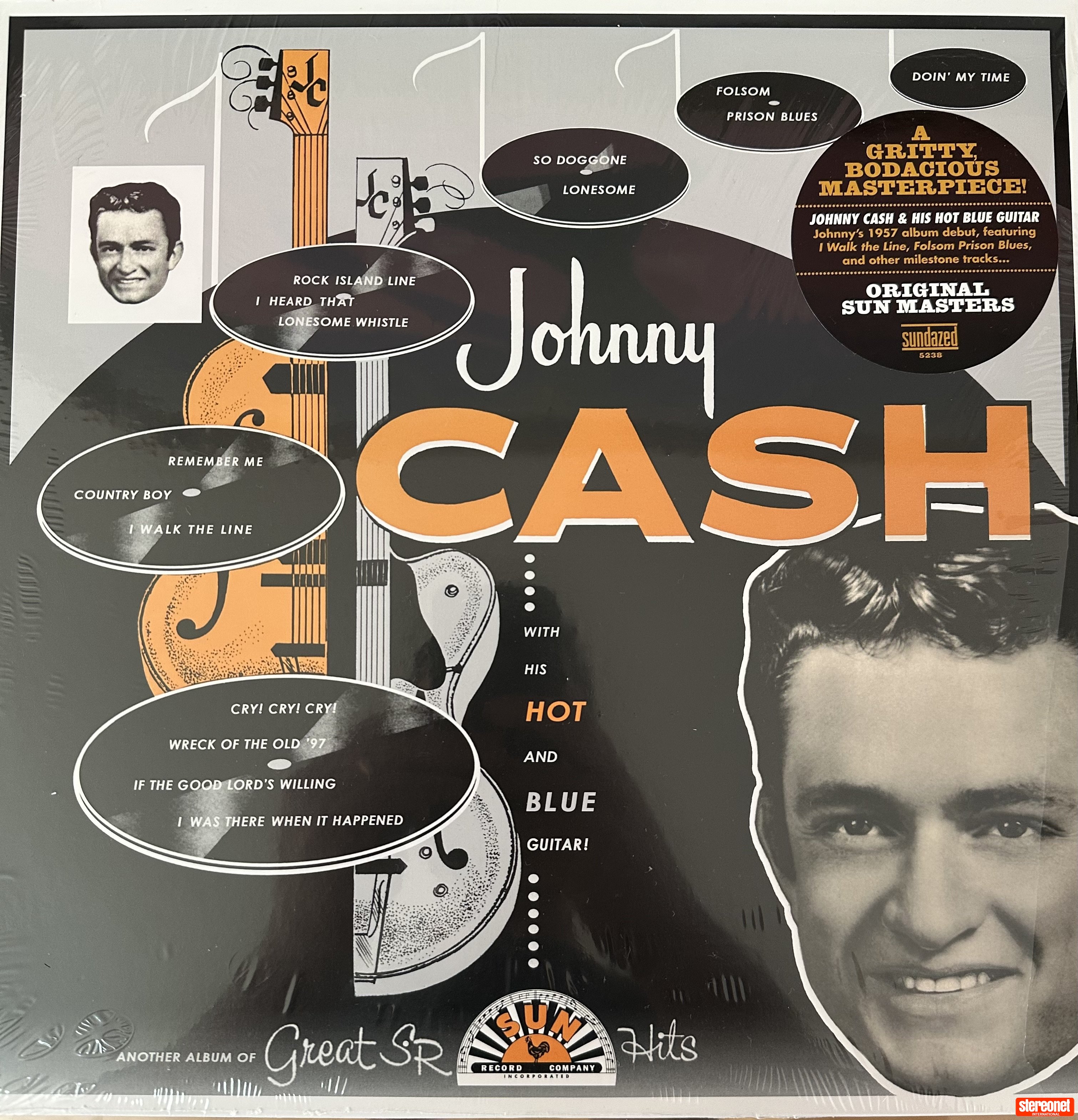 Johnny Cash with His Hot and Blue Guitar Vinyl Record (LP)