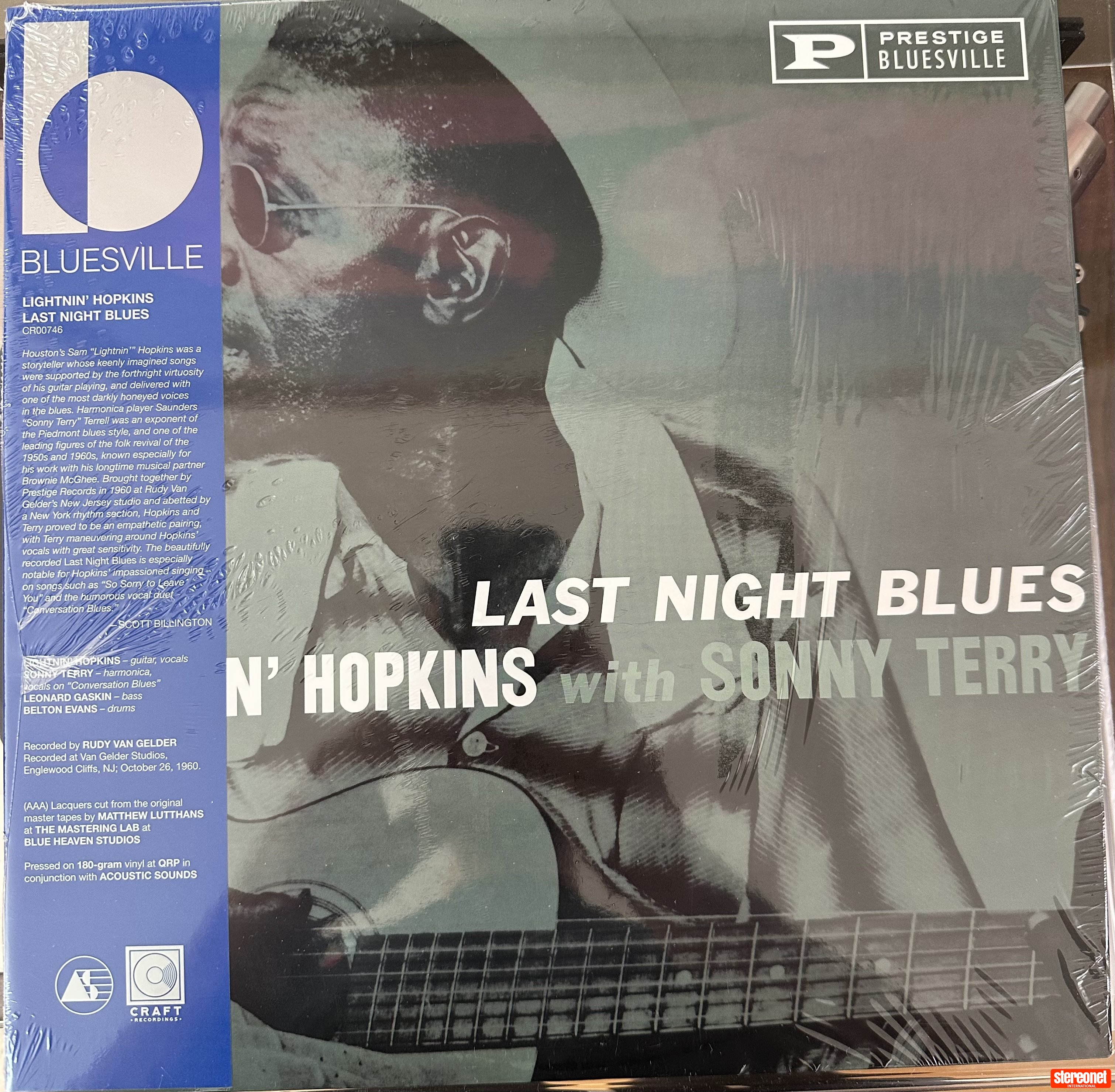 Lightnin’ Hopkins - Last Night Blues (Bluesville Acoustic Sounds Series) Vinyl Record (LP)