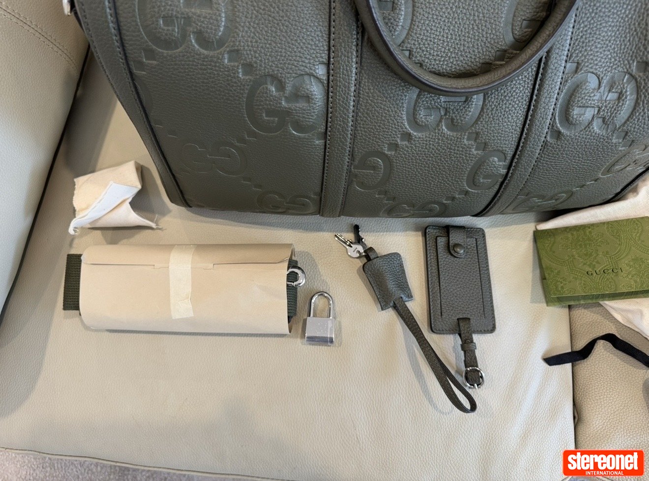 Gucci Jumbo GG Embossed Leather Large Travel Bag