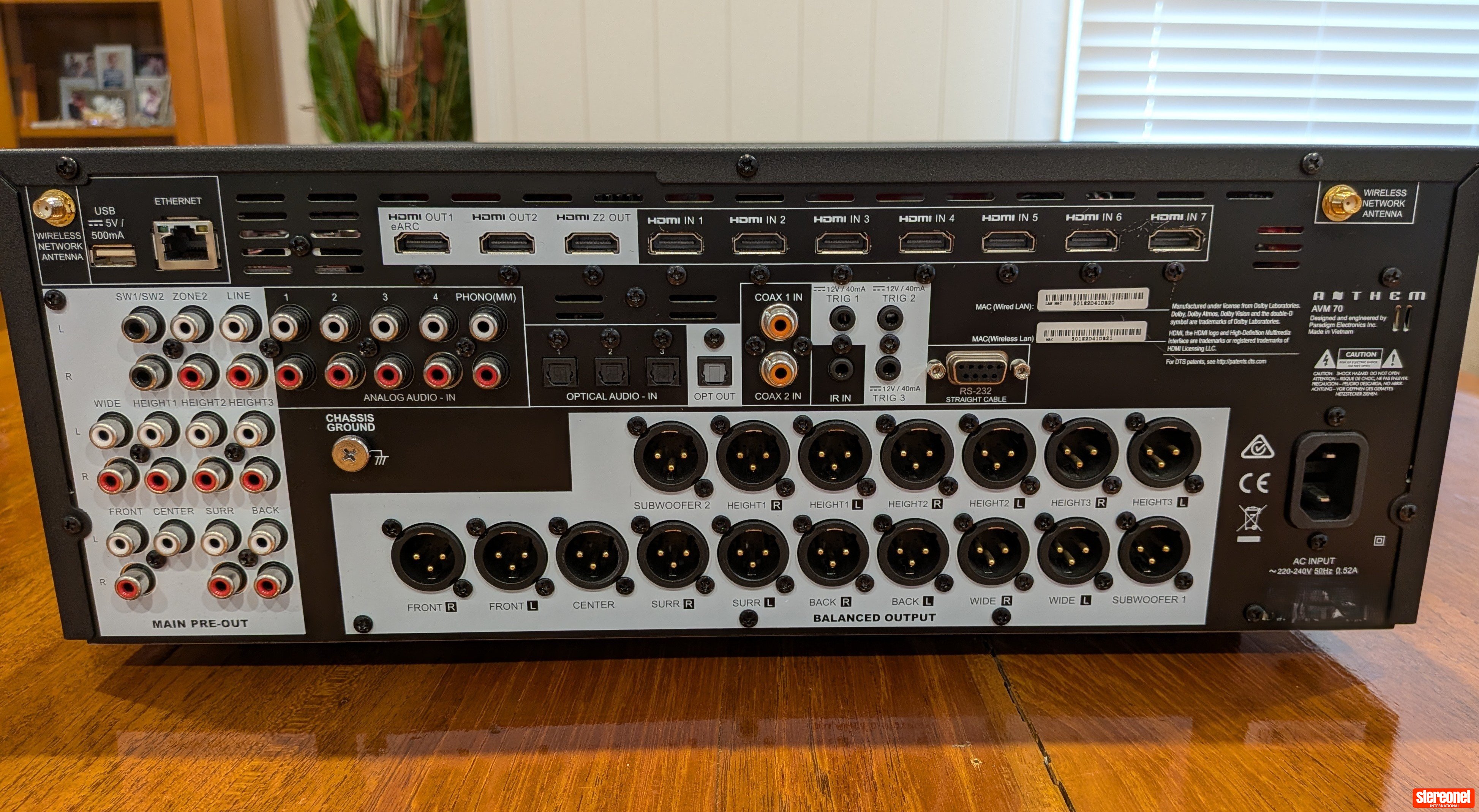 Avm 70 Rear Anthem AVM 70 4K AV Processor - AV Receivers & Processors - StereoNET