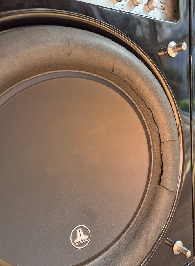Subwoofer speaker surround torn. Repairable or replace? - Speakers ...