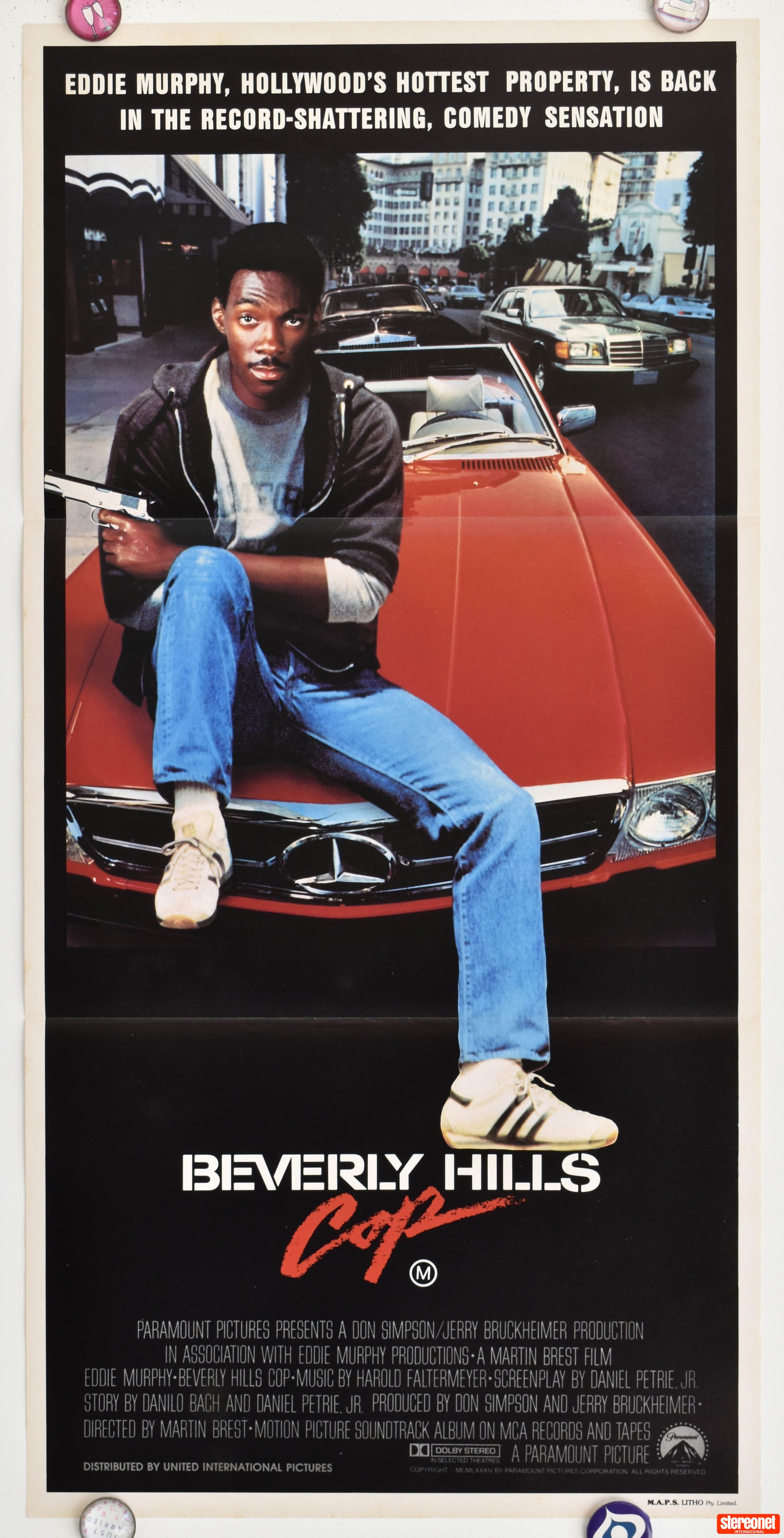 BEVERLY HILLS COP Original 1984 Australian cinema daybill movie poster RARE Poster