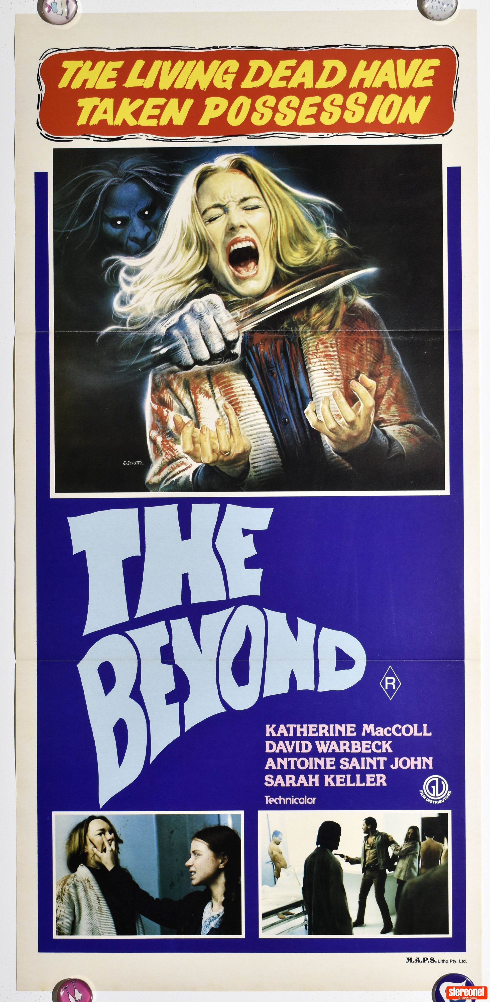 The Beyond Original 1981 Australian cinema daybill movie poster Lucio FULCI RARE