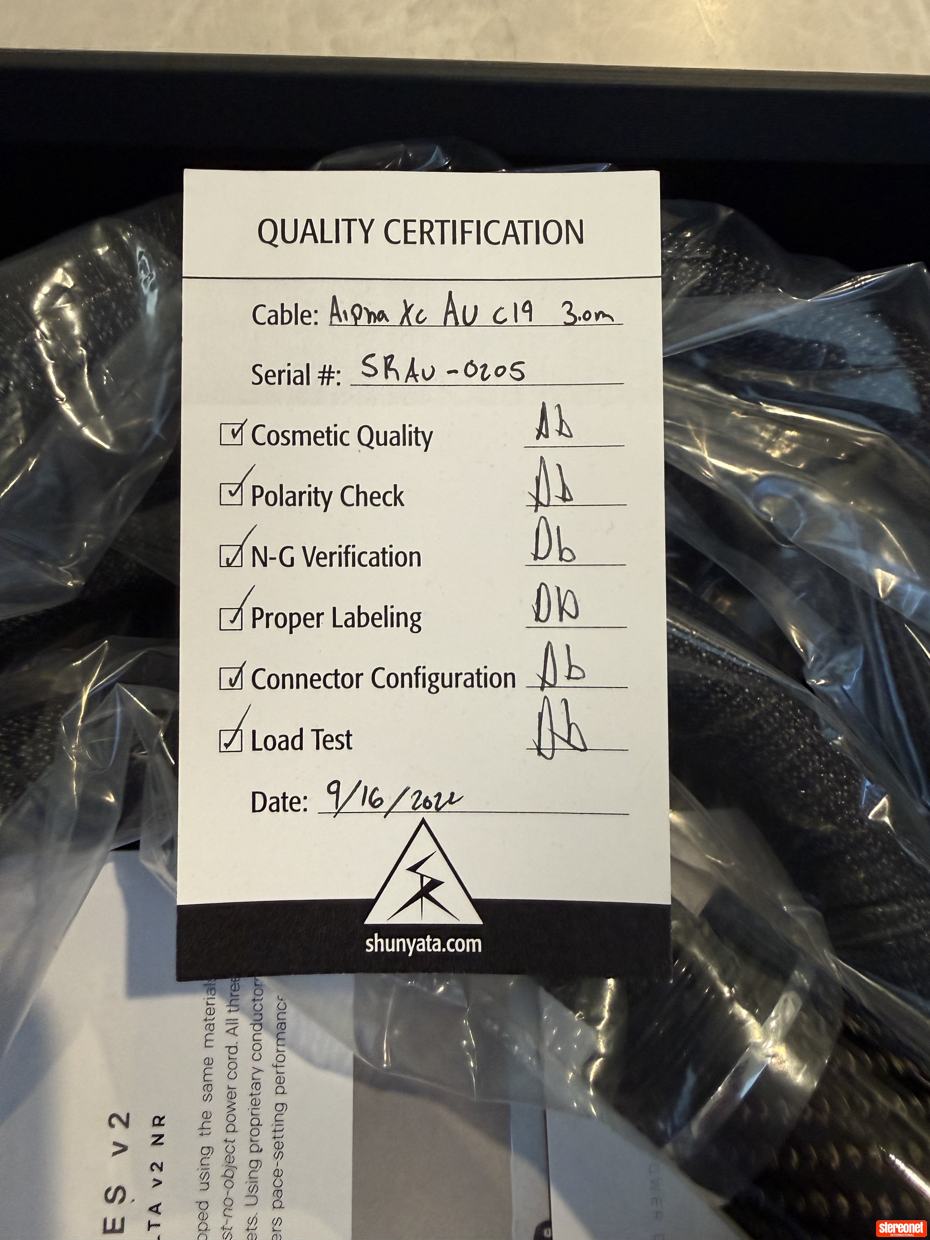 Shunyata Research Alpha V2 XC AU C19 Power Cable