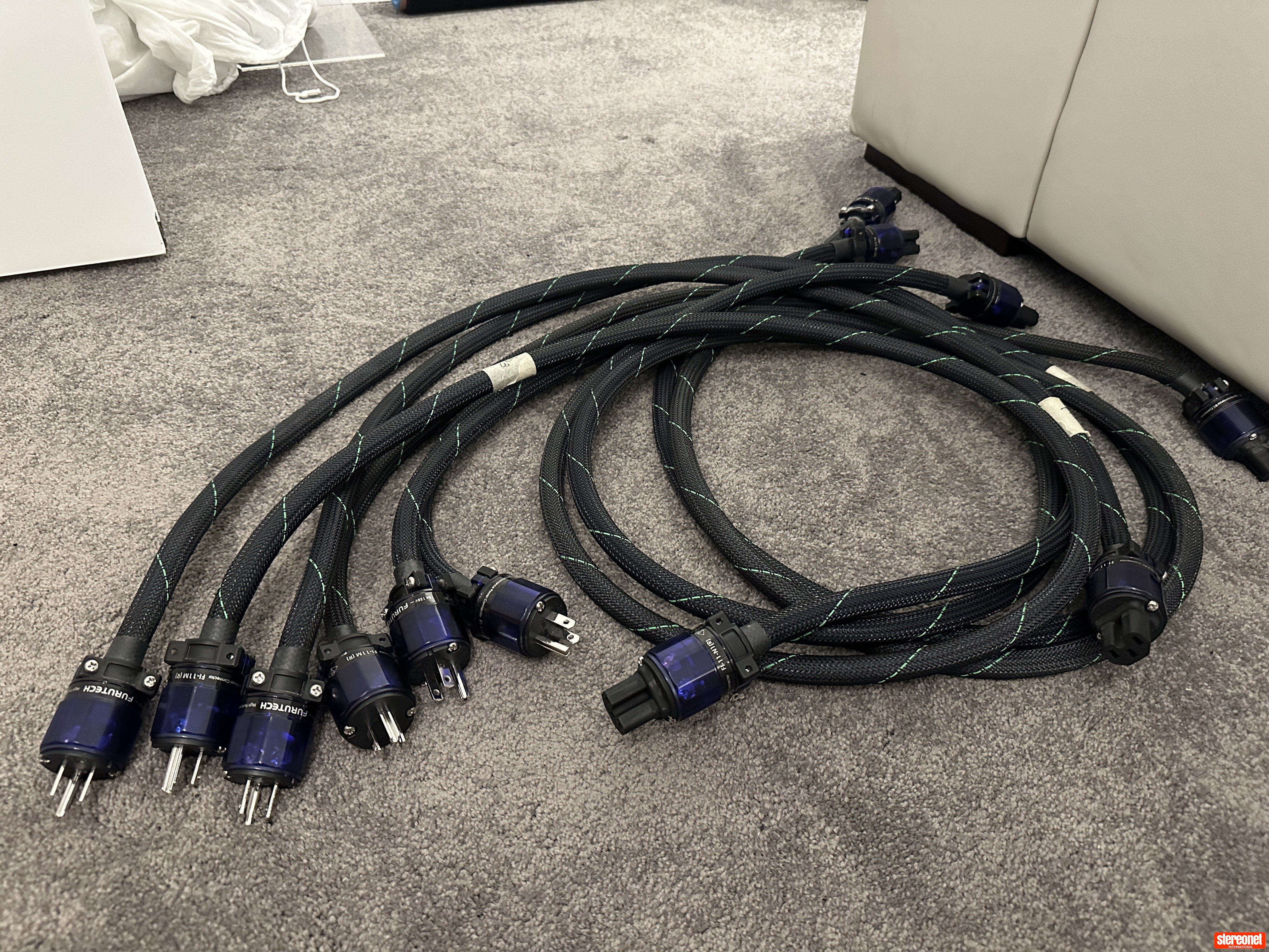 Furutech Krispy US to IEC C13 cables with Furutech rhodium connectors x 6 Power Cable