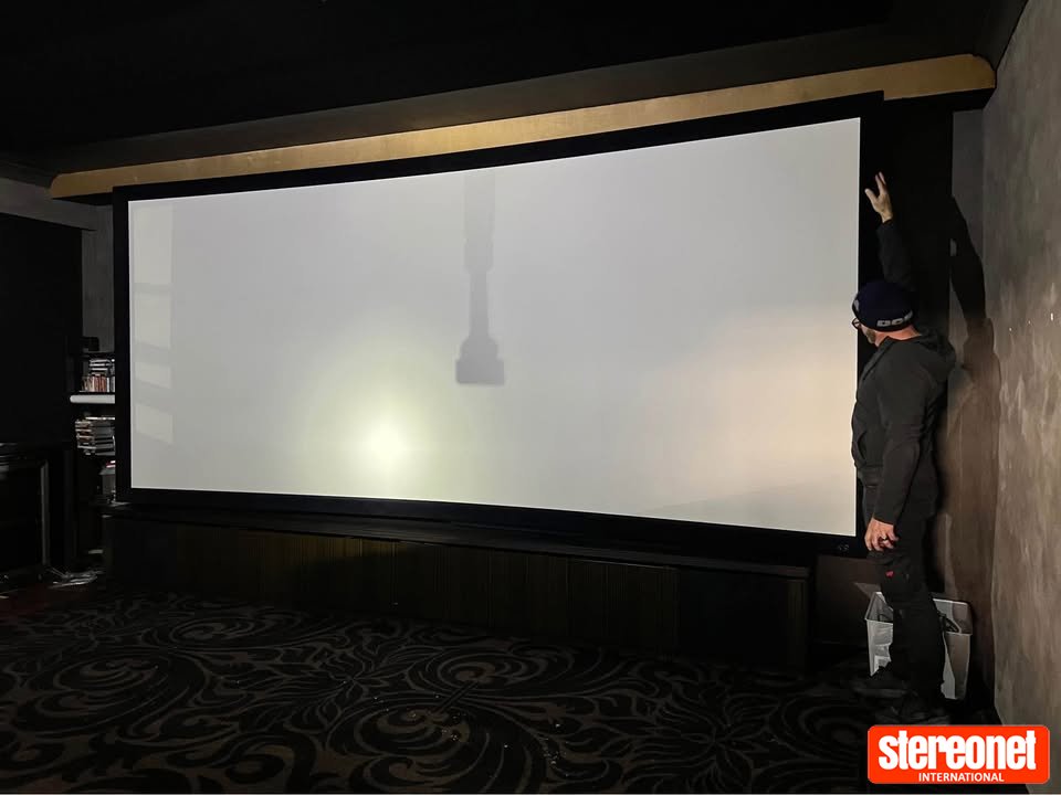 Screen Innovations Maestro HD 5-Fixed Frame 184” Curved Acoustically Transparent Screen Projector Screen