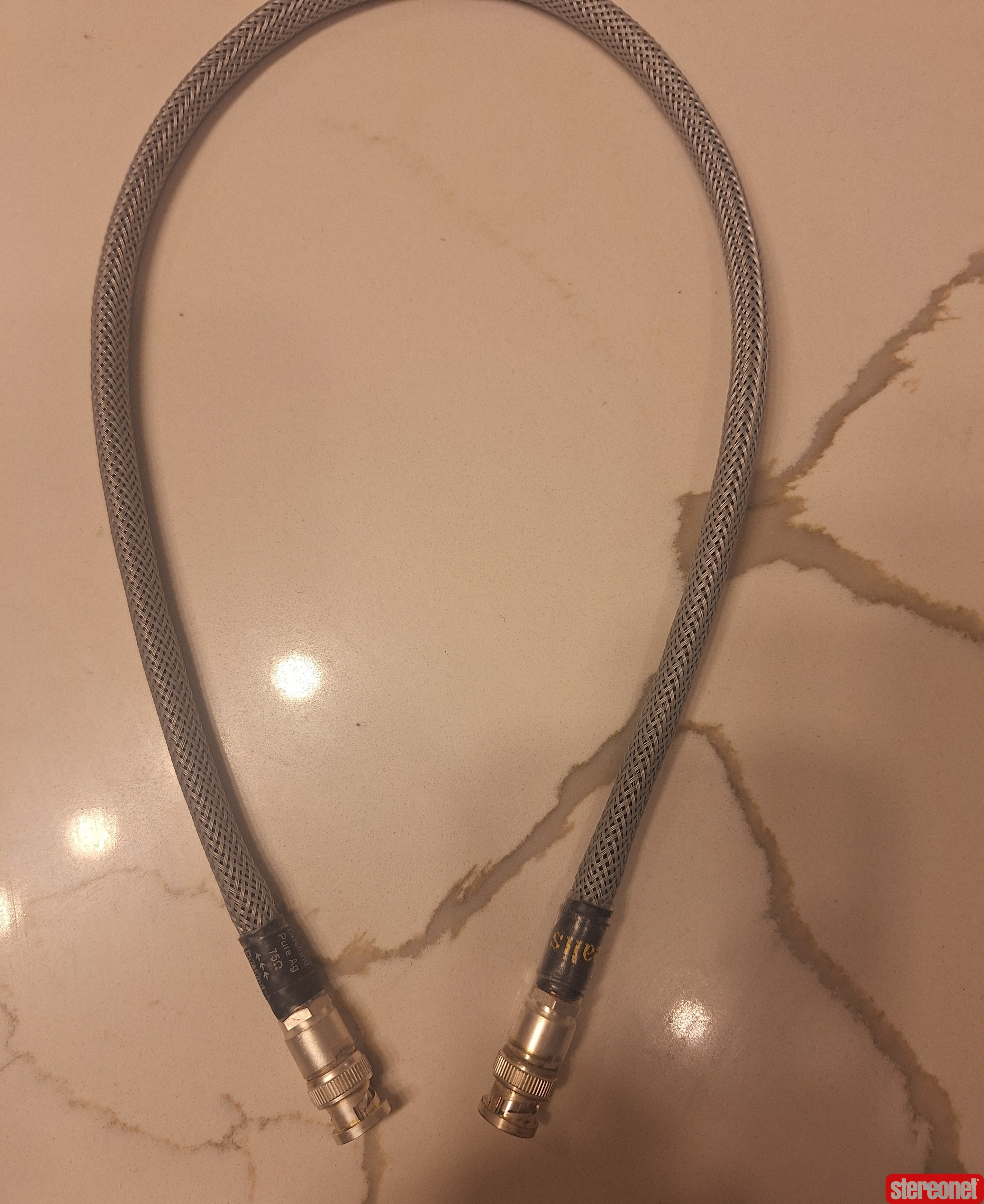 Aurealis Duelund pure silver 75 ohm clock cable @ 65 cm Digital Coaxial BNC