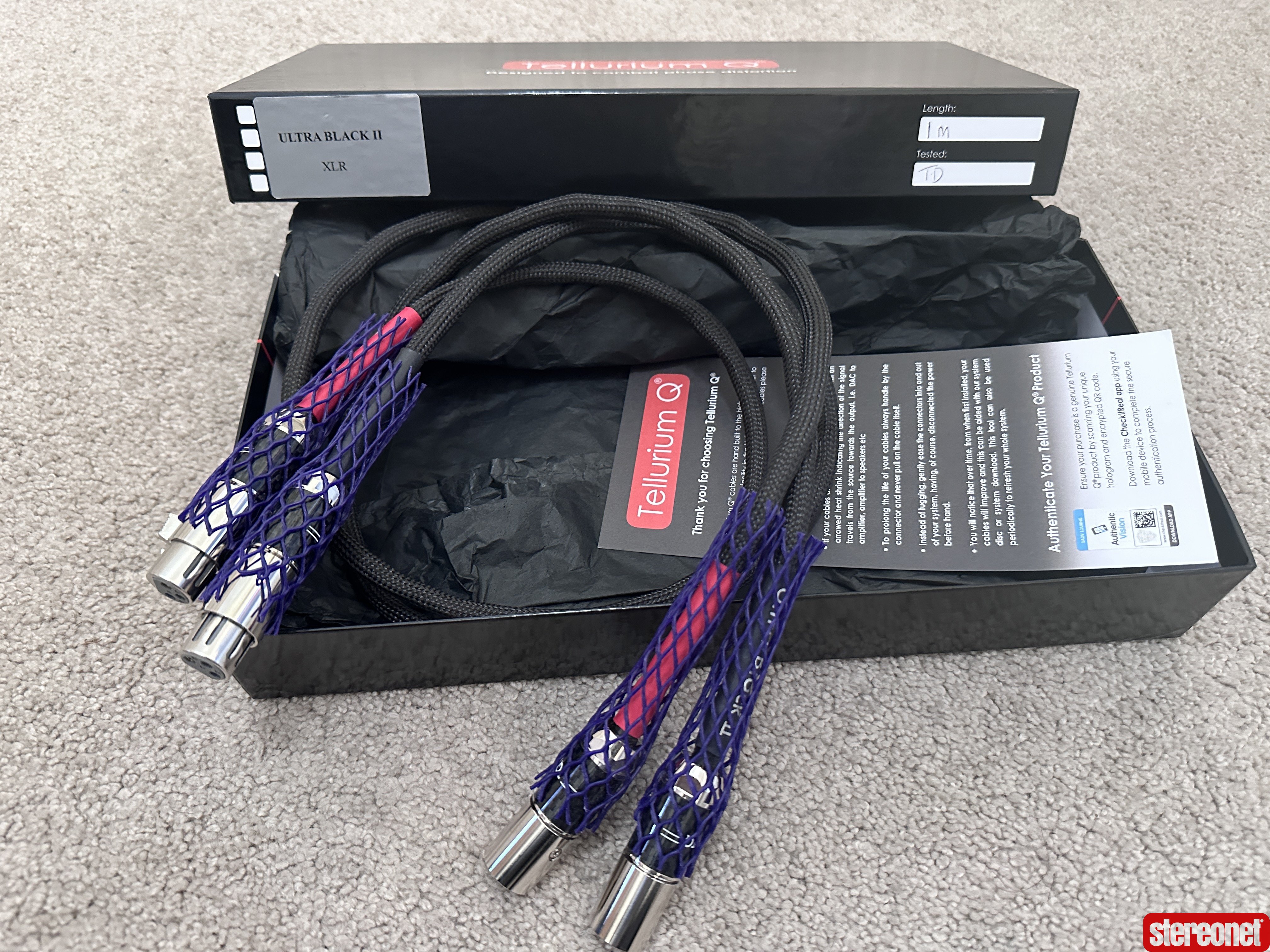 Tellurium Q Ultra Black II xlr Interconnect Cables (XLR)