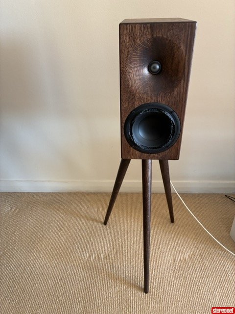 Buchardt Audio E50 Bookshelf Speakers (Walnut Finish) + Matching Hardwood Tripod Stands Speakers