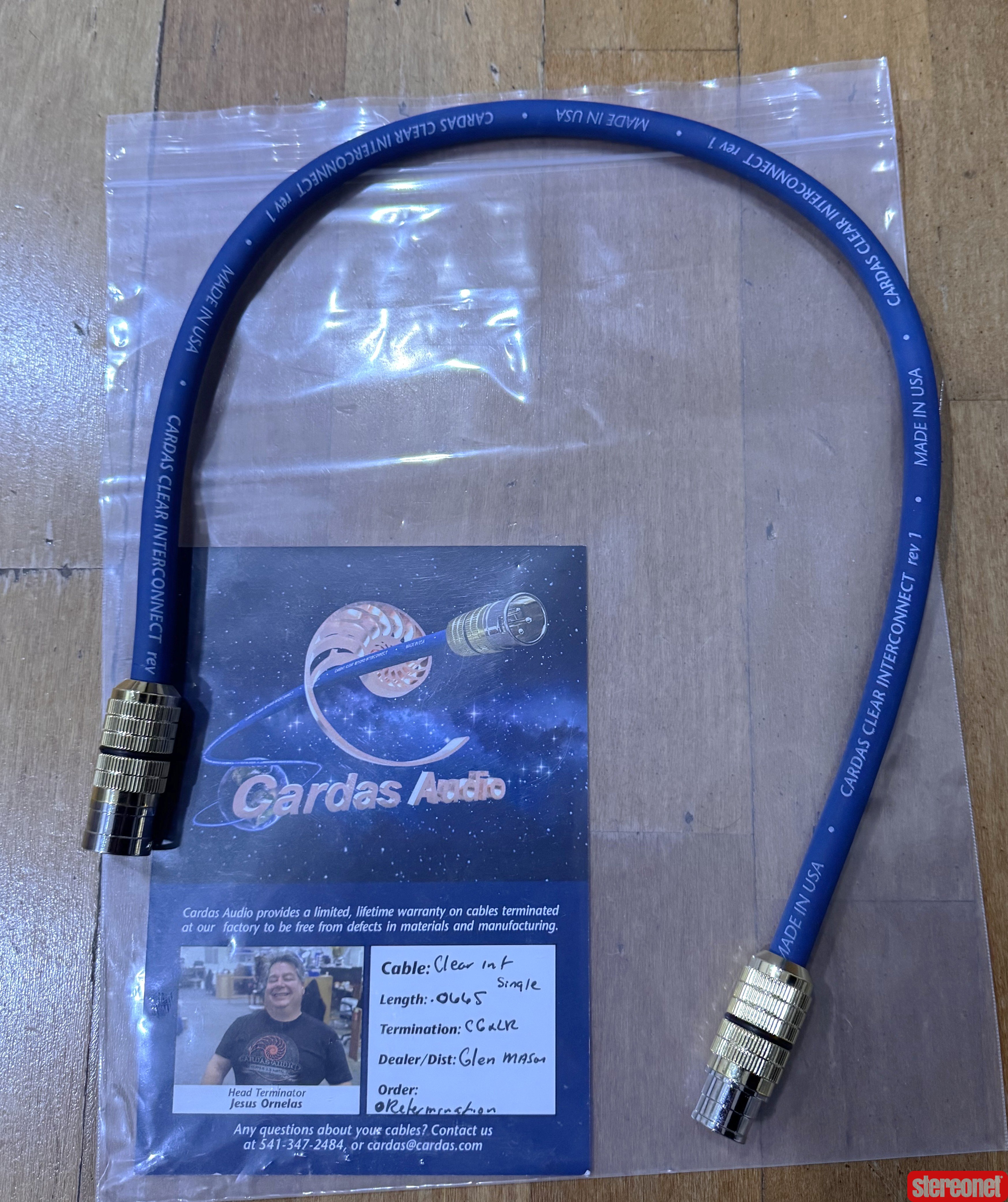 Cardas Audio Clear Rev1 Interconnect Cables (XLR)