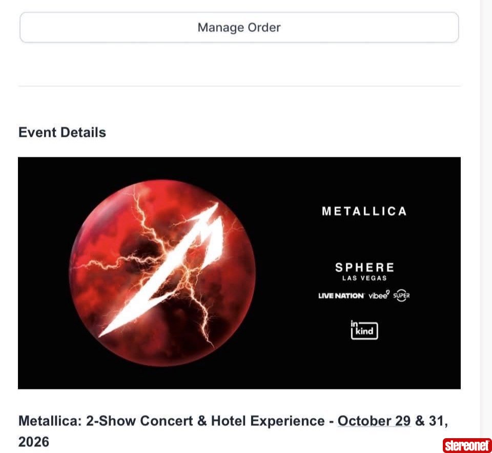 Metallica at the sphere in Las Vegas Concert Tickets